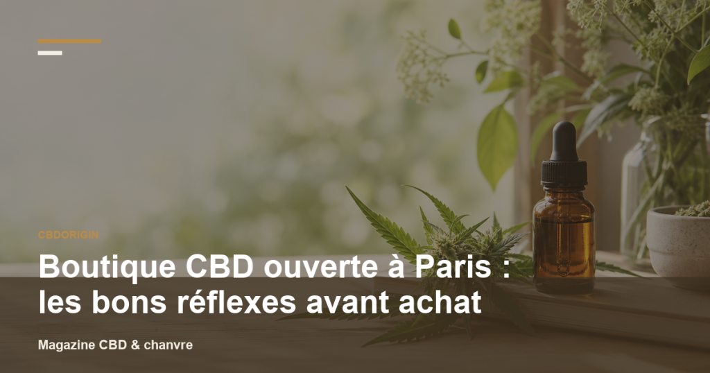 Illustration CBDorigin : Boutique CBD ouverte à Paris : les bons réflexes avant achat