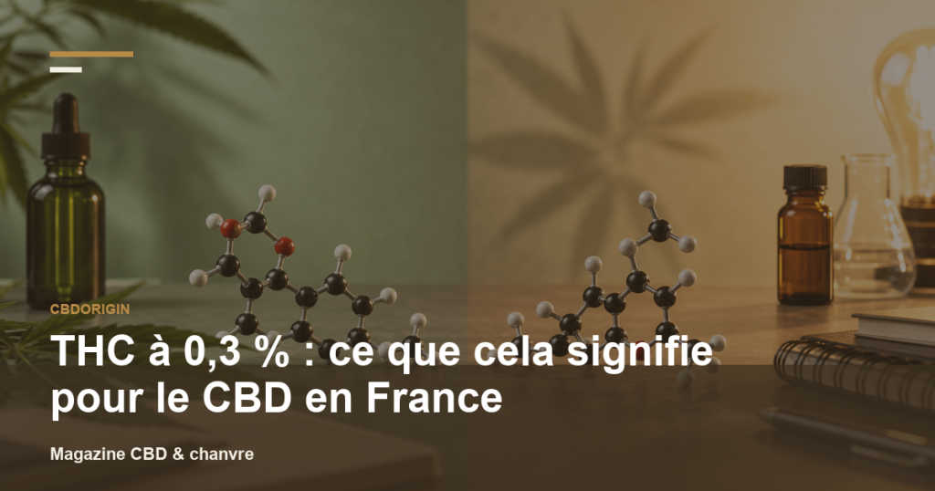 Illustration CBDorigin : THC à 0,3 % : ce que cela signifie pour le CBD en France