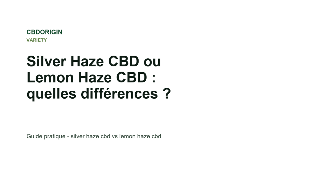 Illustration CBDorigin : Silver Haze CBD ou Lemon Haze CBD : quelles différences ?